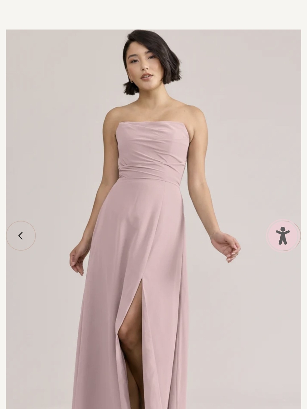 Revelry Strapless Mauve Pink Evening Gown